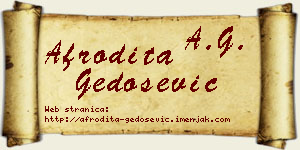 Afrodita Gedošević vizit kartica